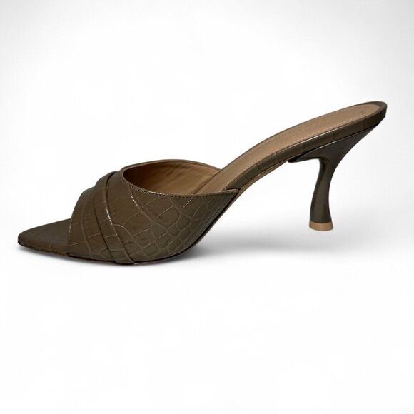 Malone Souliers Women's Julia Taupe Slip-On Heeled Sandals 38.5 NWT - Picture 8 of 14